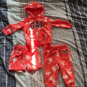 Gap orange tie dye sweatsuit
